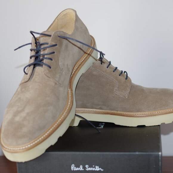 Paul Smith Suede Sand Beige Cow Leather/Rubber Sole Lace Up Shoes Size:6 /40